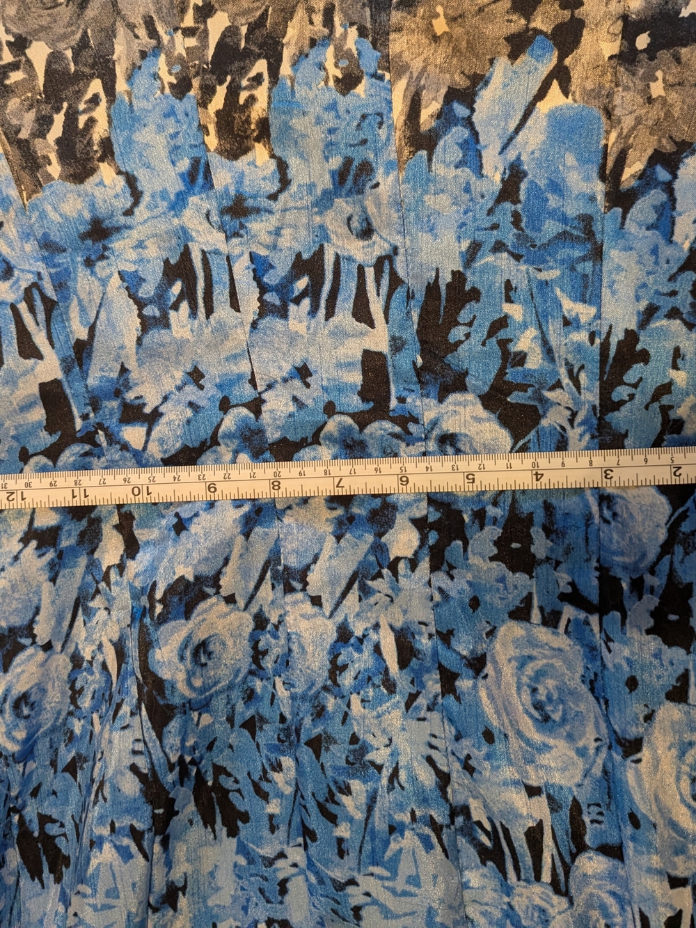 Sz 8 J. Taylor Blue Floral Fit-and-Flare Dress - Picture 4 of 7